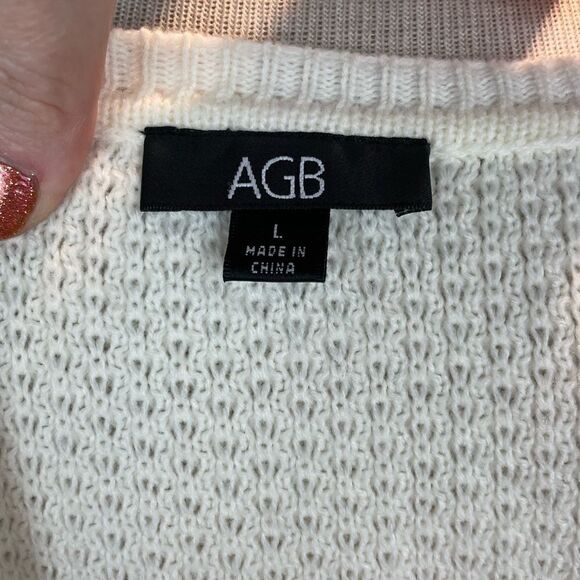 NWT AGB Womens White Knit Sweater Size L - Picture 5 of 6